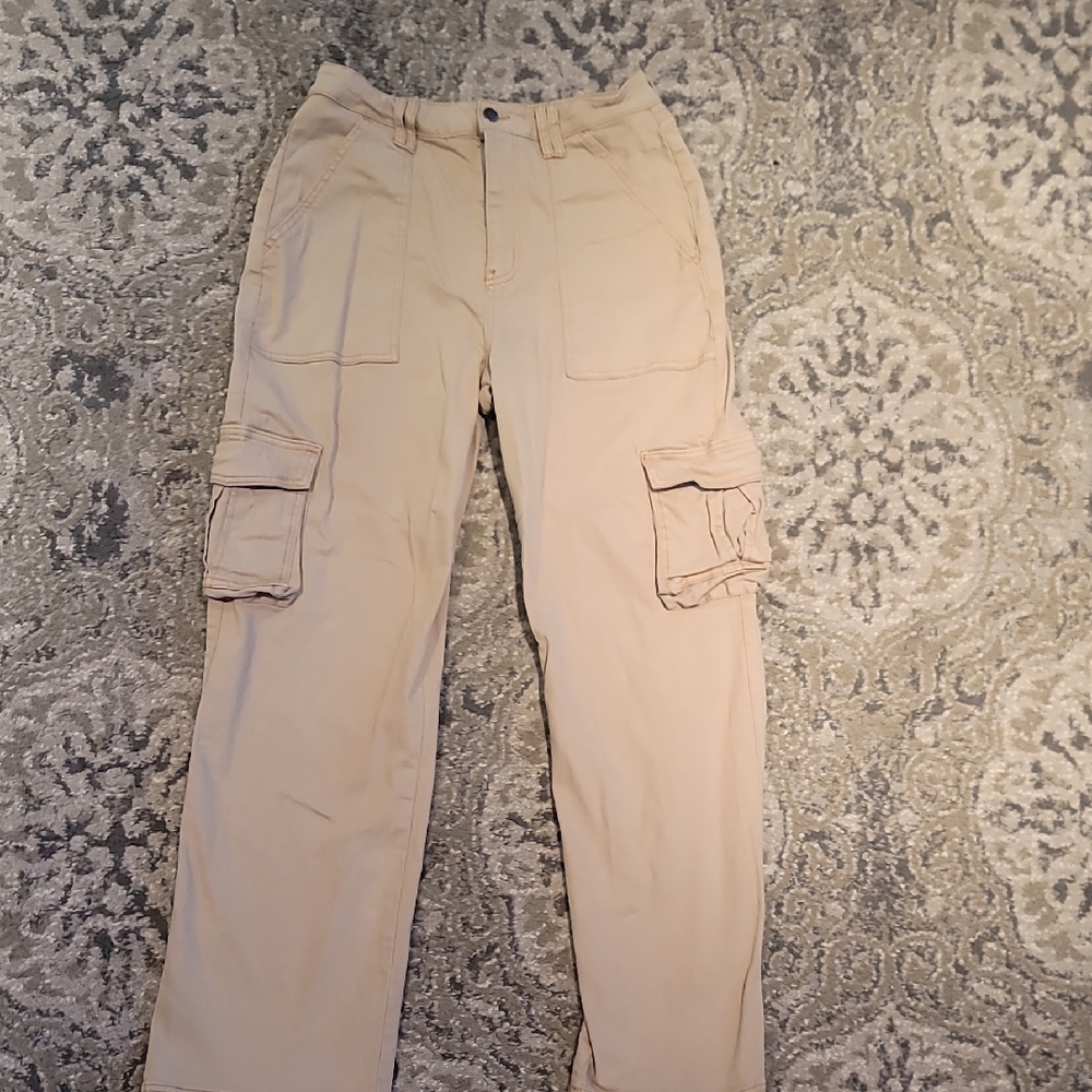 Fashion Nova Tan Wide Leg Cargo Jeans